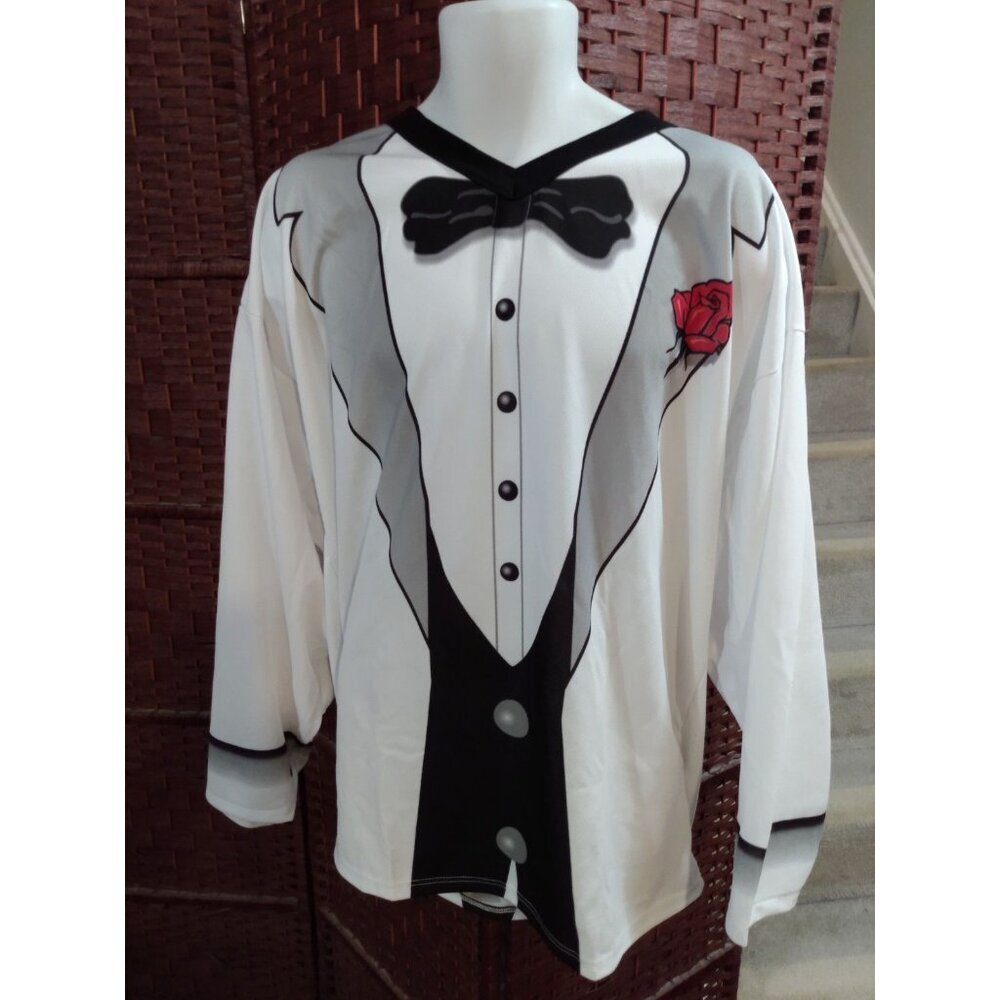 Mens Tuxedo Hockey Jersey Size XL Shinny Canada Humor AK Athletic Knit